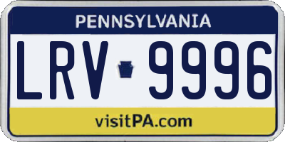 PA license plate LRV9996