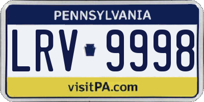 PA license plate LRV9998