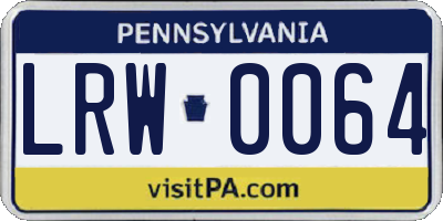 PA license plate LRW0064