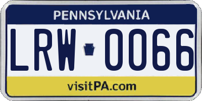 PA license plate LRW0066