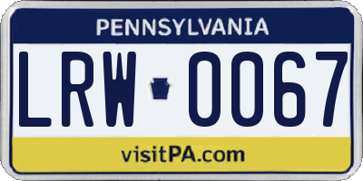 PA license plate LRW0067