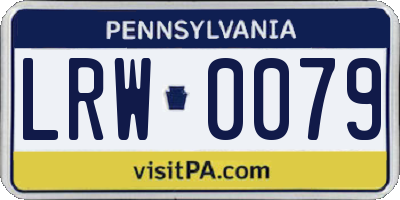 PA license plate LRW0079
