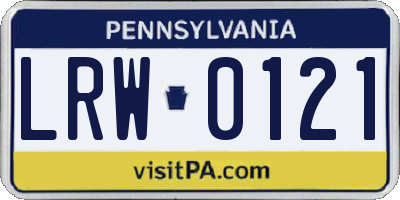 PA license plate LRW0121