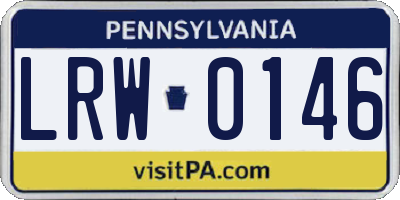 PA license plate LRW0146