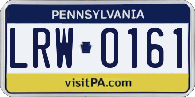 PA license plate LRW0161