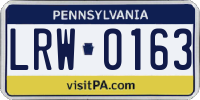 PA license plate LRW0163
