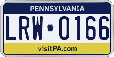 PA license plate LRW0166