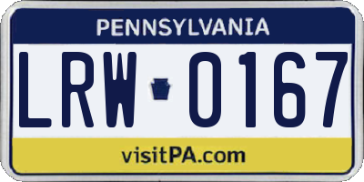 PA license plate LRW0167