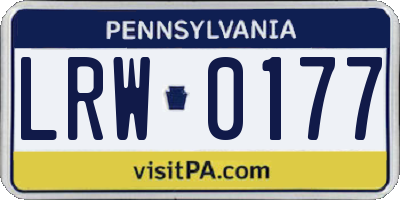 PA license plate LRW0177