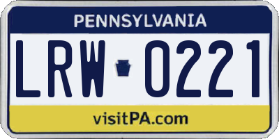 PA license plate LRW0221