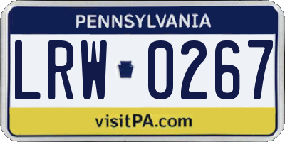 PA license plate LRW0267