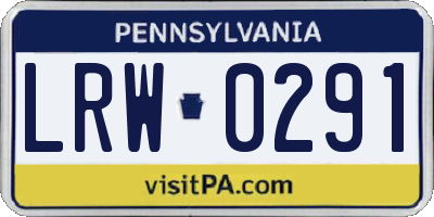 PA license plate LRW0291