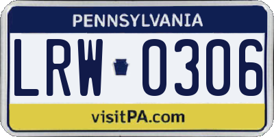 PA license plate LRW0306