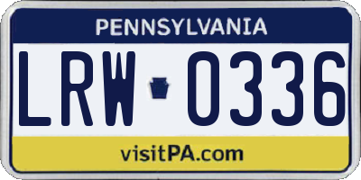 PA license plate LRW0336