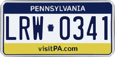 PA license plate LRW0341