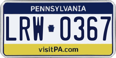 PA license plate LRW0367