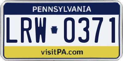 PA license plate LRW0371