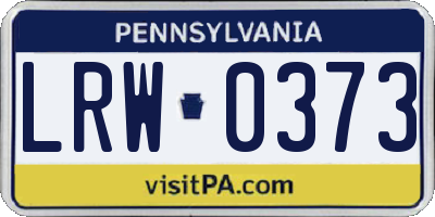 PA license plate LRW0373