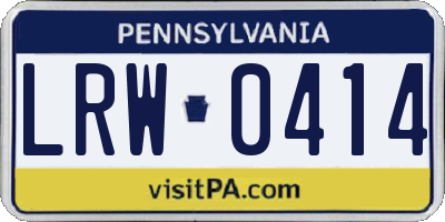 PA license plate LRW0414
