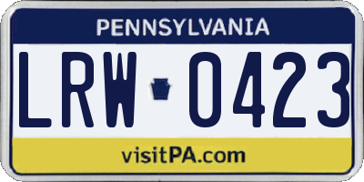 PA license plate LRW0423