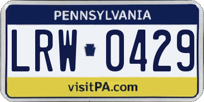 PA license plate LRW0429