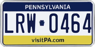 PA license plate LRW0464