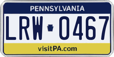 PA license plate LRW0467