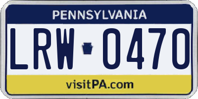 PA license plate LRW0470