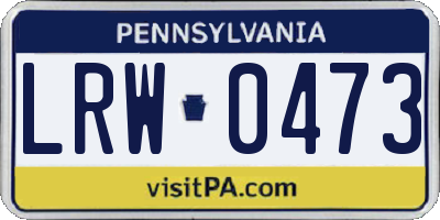 PA license plate LRW0473