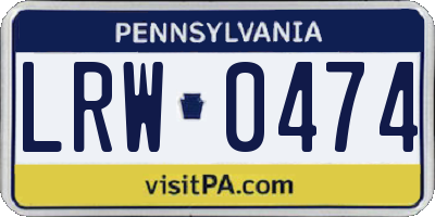 PA license plate LRW0474