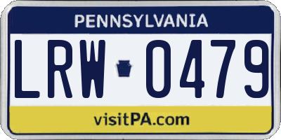 PA license plate LRW0479
