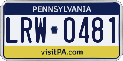 PA license plate LRW0481