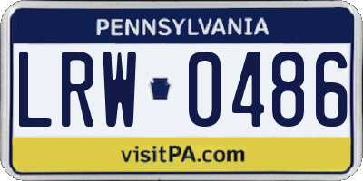 PA license plate LRW0486