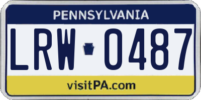 PA license plate LRW0487