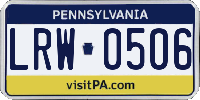 PA license plate LRW0506