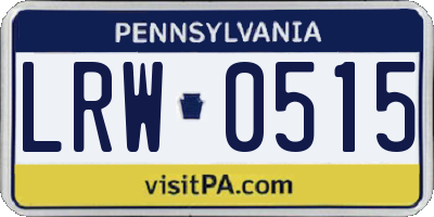 PA license plate LRW0515