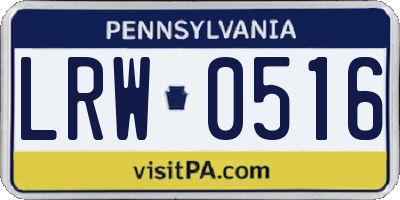 PA license plate LRW0516