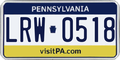 PA license plate LRW0518