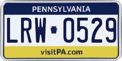 PA license plate LRW0529