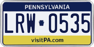 PA license plate LRW0535