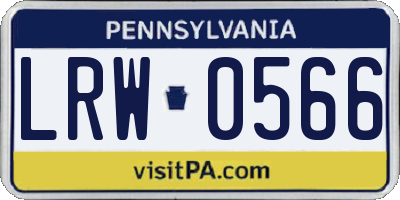 PA license plate LRW0566