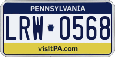 PA license plate LRW0568