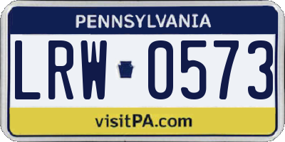 PA license plate LRW0573