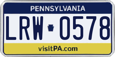 PA license plate LRW0578