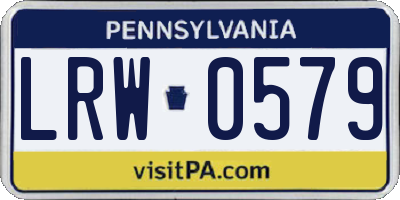 PA license plate LRW0579