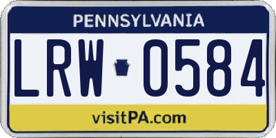 PA license plate LRW0584