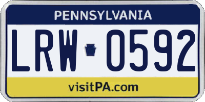 PA license plate LRW0592
