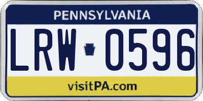 PA license plate LRW0596