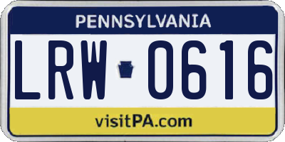 PA license plate LRW0616