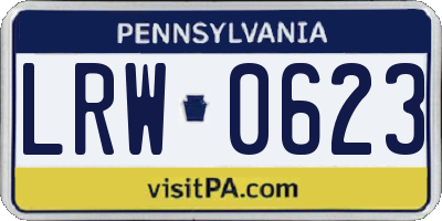 PA license plate LRW0623